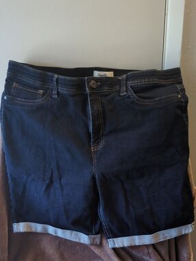 Angels 16W Women's Dark Indigo Bermuda Jeans Shorts